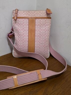 Coach Signature Jacquard pink /Tan Crossbody bag